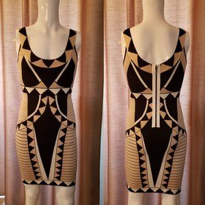 Zippered Bandage Style Dress